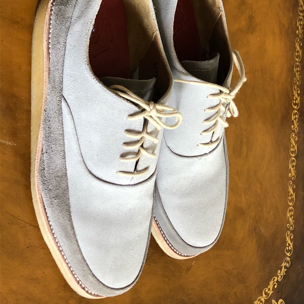 Grenson Rose suede bi-color lace ups with gum sole